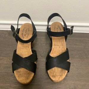 Kork-Ease Black Sandals with Cork Sole and Adjustable Straps